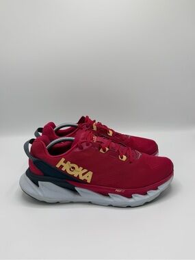 HOKA ONE ONE Elevon 2 Red/Gold/White/Black Mesh Low Top Lace Up 1106478